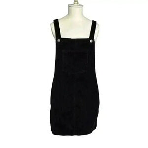 All About Eve Black Overall Corduroy Dress Size 4/XS